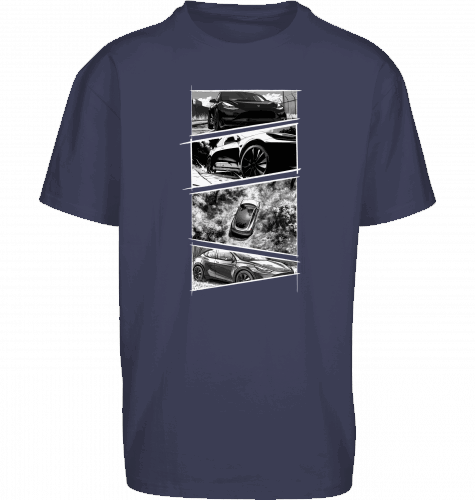 Sons of Battery® - E-MTB Brand & Community Shirt Navy / XS Tesla Model Y Storyboard Shirt Oversized Shirt by Byb E-Bike-Community