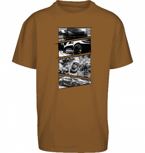 Sons of Battery® - E-MTB Brand & Community Shirt Toffee / XS Tesla Model Y Storyboard Shirt Oversized Shirt by Byb E-Bike-Community