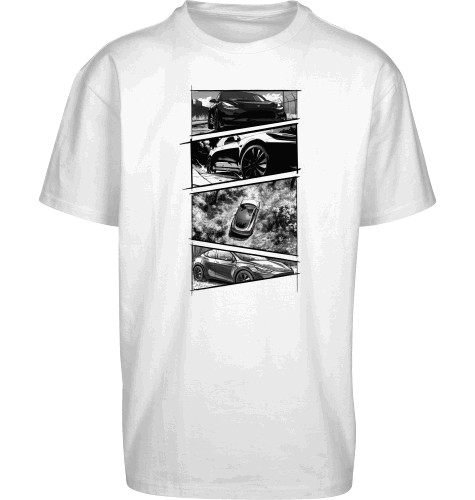 Sons of Battery® - E-MTB Brand & Community Shirt White / XS Tesla Model Y Storyboard Shirt Oversized Shirt by Byb E-Bike-Community