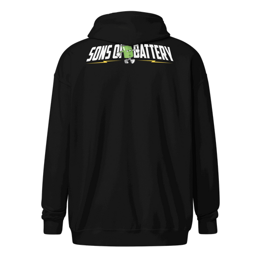 Sons of Battery® - E-MTB Brand & Community Sons of Battery - B-Boy - 2 Seiten - ÜBERGRÖßEN Unisex Heavy-Blend Zip Hoodie E-Bike-Community