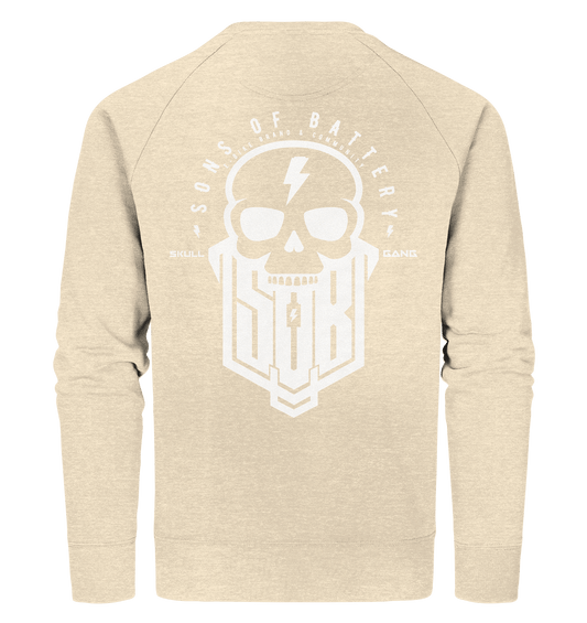 Sons of Battery® - E-MTB Brand & Community Sweatshirts Natural Raw / XS SoB Skullgang White - Organic Sweatshirt E-Bike-Community