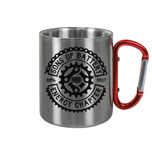 Sons of Battery® - E-MTB Brand & Community Trinkgefäße Silber Metallic / 330ml OG Edelstahl Tasse - Edelstahl Tasse E-Bike-Community