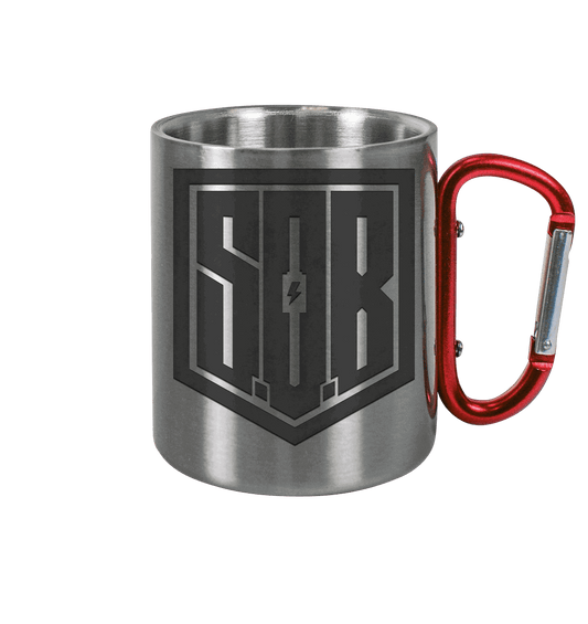 Sons of Battery® - E-MTB Brand & Community Trinkgefäße Silber Metallic / 330ml SoB - Tasse Dunkel - Edelstahl Tasse E-Bike-Community