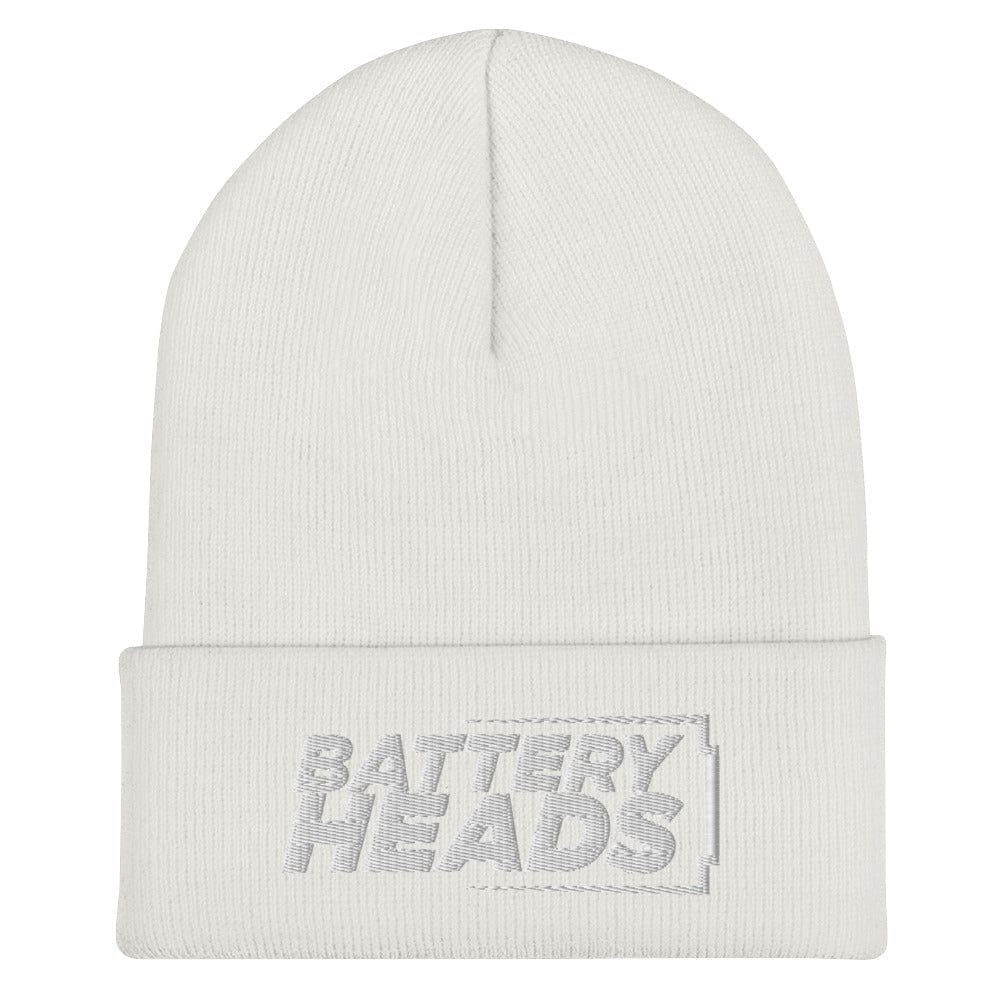 Sons of Battery® - E-MTB Brand & Community Weiß Umgeschlagene Beanie - Battery Heads E-Bike-Community