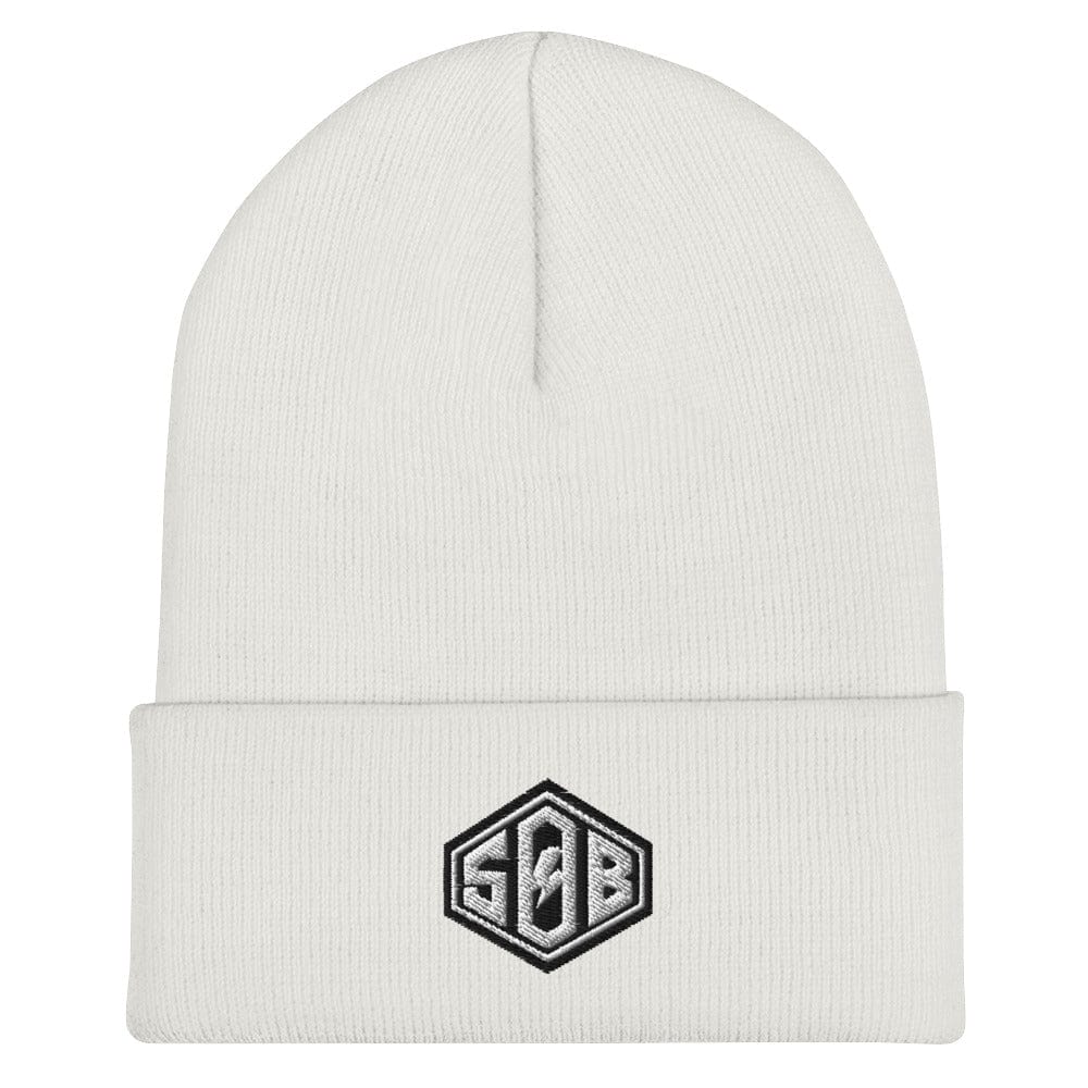 Sons of Battery® - E-MTB Brand & Community Weiß Umgeschlagene Beanie - Diamond E-Bike-Community