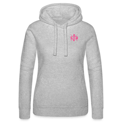 SPOD Frauen Kapuzen Sweater von Russell 2 Seiten Cross / Sisters Neonpink - Frauen Kapuzen Sweater von Russell E-Bike-Community