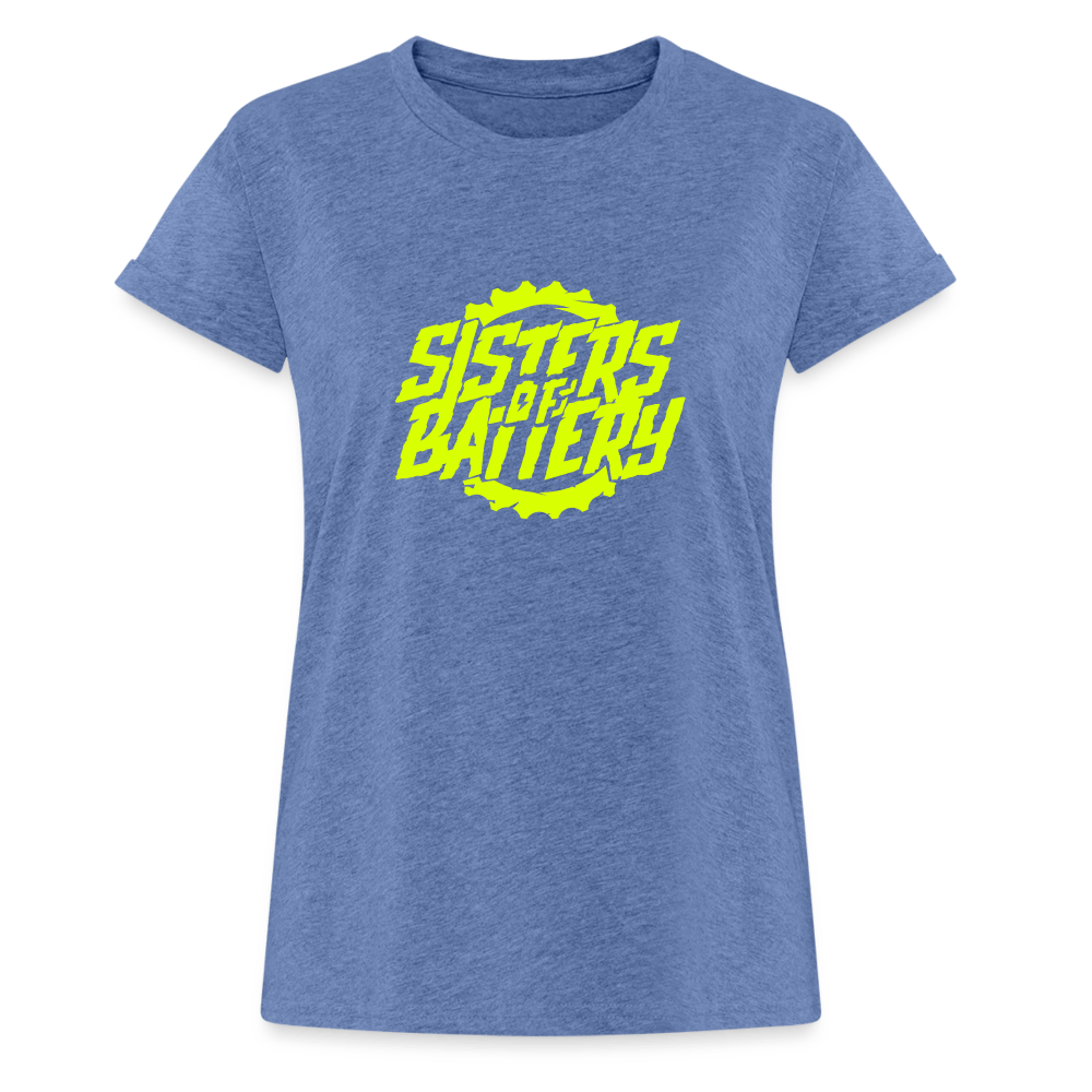 SPOD Frauen Oversize T-Shirt Denim meliert / S Sisters of Battery Frauen Oversize T-Shirt E-Bike-Community