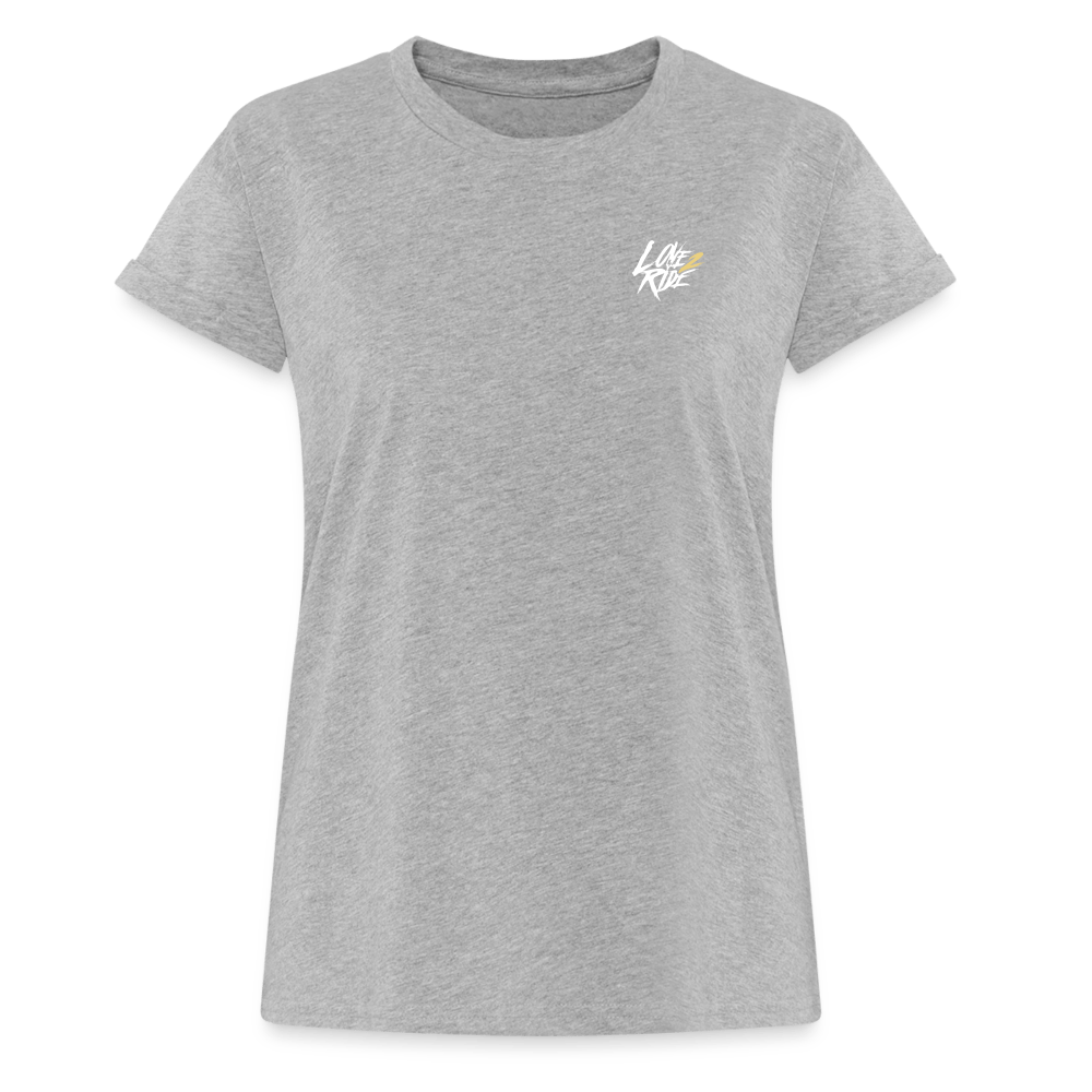 SPOD Frauen Oversize T-Shirt Grau meliert / S Love 2 Ride - Frauen Oversize T-Shirt E-Bike-Community