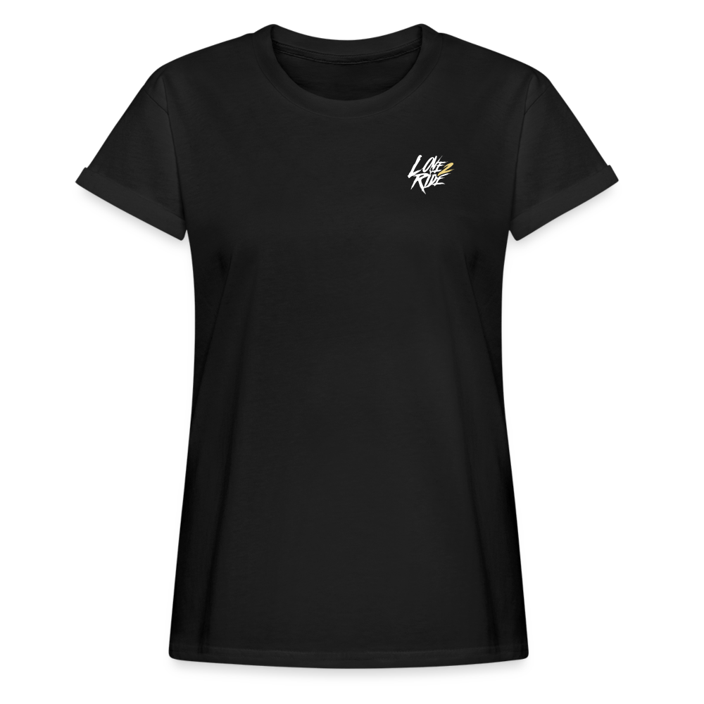 SPOD Frauen Oversize T-Shirt Schwarz / S Love 2 Ride - Frauen Oversize T-Shirt E-Bike-Community