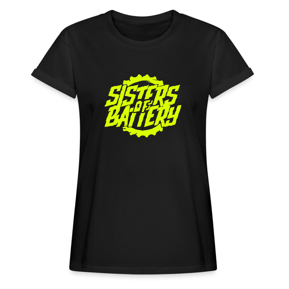 SPOD Frauen Oversize T-Shirt Schwarz / S Sisters of Battery Frauen Oversize T-Shirt E-Bike-Community