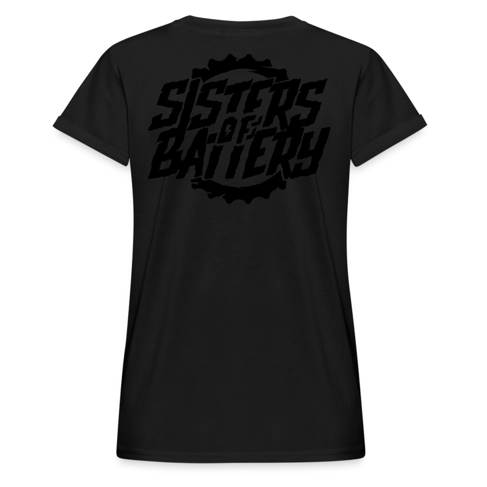 SPOD Frauen Oversize T-Shirt Schwarz / S Sisters of Battery - Women's Oversize T-Shirt E-Bike-Community