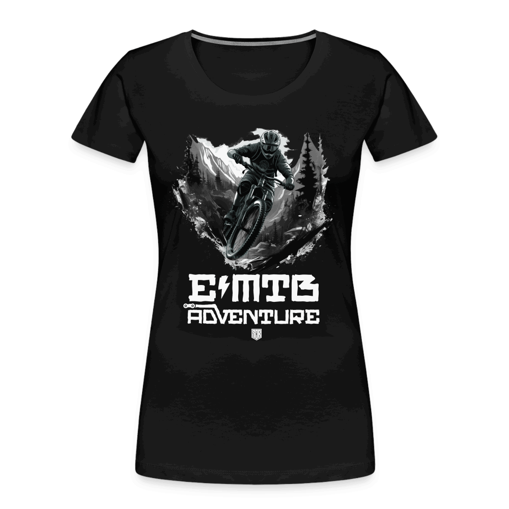 SPOD Frauen Premium Bio T-Shirt Schwarz / S EMTB ADVENTURE - Frauen Premium Bio T-Shirt E-Bike-Community