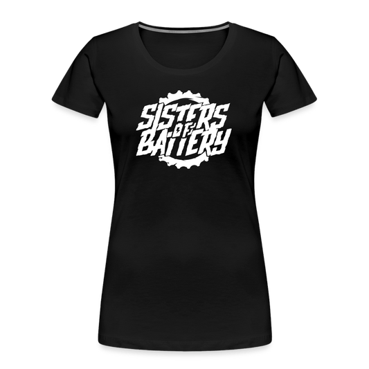 SPOD Frauen Premium Bio T-Shirt Schwarz / S SISTERS OF BATTERY - BIO - Material: 100% cotton (from organic production) E-Bike-Community