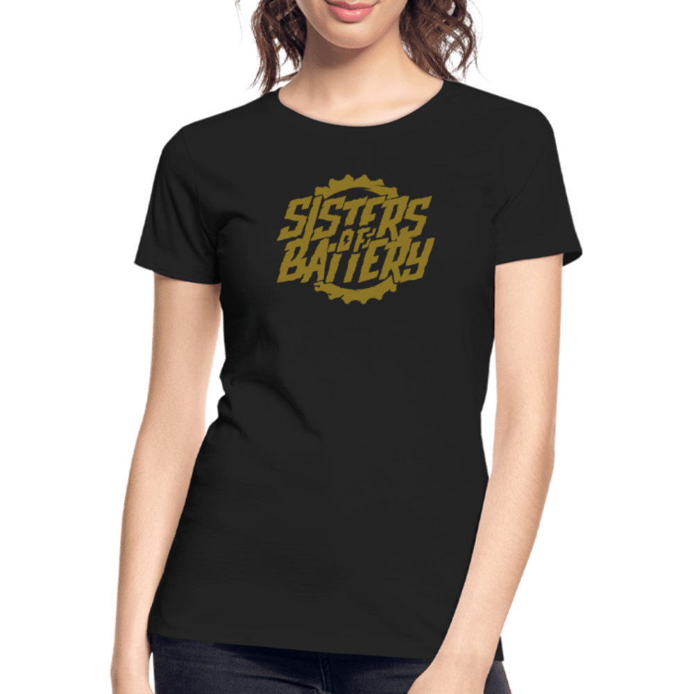 SPOD Frauen Premium Bio T-Shirt Schwarz / S Sisters of Battery - Gold Edition - Premium Bio T-Shirt E-Bike-Community