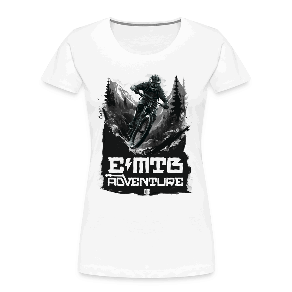 SPOD Frauen Premium Bio T-Shirt weiß / S EMTB ADVENTURE - Frauen Premium Bio T-Shirt E-Bike-Community