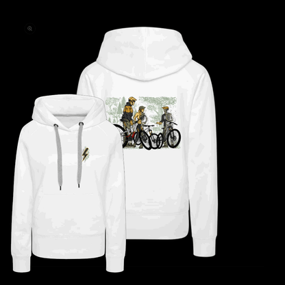 SPOD Frauen Premium Hoodie 2 Seiten - Shred or Alive - Crew - Frauen Premium Hoodie E-Bike-Community