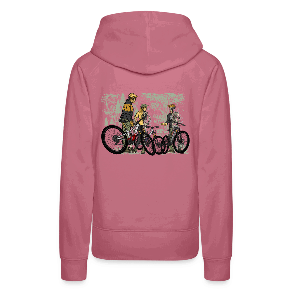 SPOD Frauen Premium Hoodie 2 Seiten - Shred or Alive - Crew - Frauen Premium Hoodie E-Bike-Community