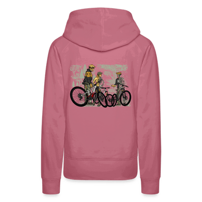 SPOD Frauen Premium Hoodie 2 Seiten - Shred or Alive - Crew - Frauen Premium Hoodie E-Bike-Community