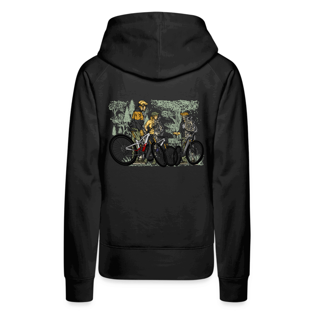 SPOD Frauen Premium Hoodie 2 Seiten - Shred or Alive - Crew - Frauen Premium Hoodie E-Bike-Community