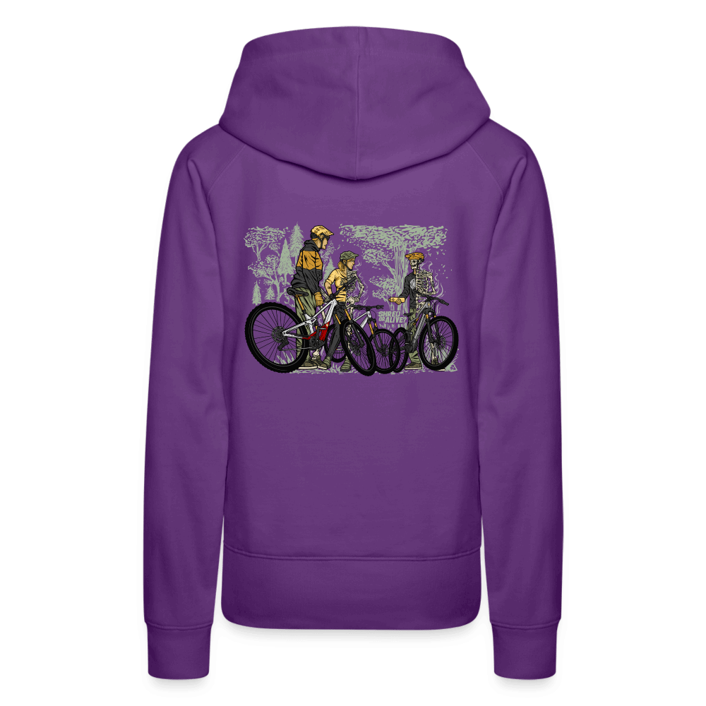 SPOD Frauen Premium Hoodie 2 Seiten - Shred or Alive - Crew - Frauen Premium Hoodie E-Bike-Community