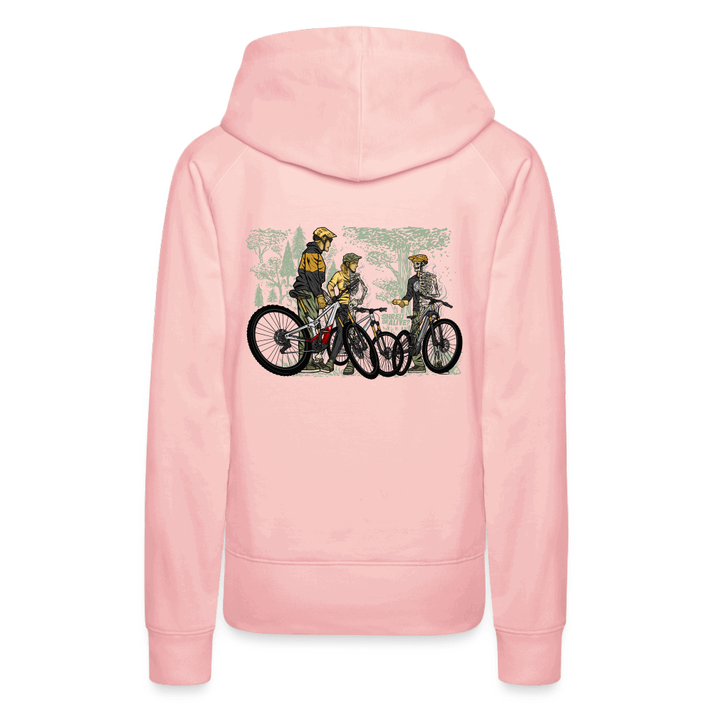 SPOD Frauen Premium Hoodie 2 Seiten - Shred or Alive - Crew - Frauen Premium Hoodie E-Bike-Community