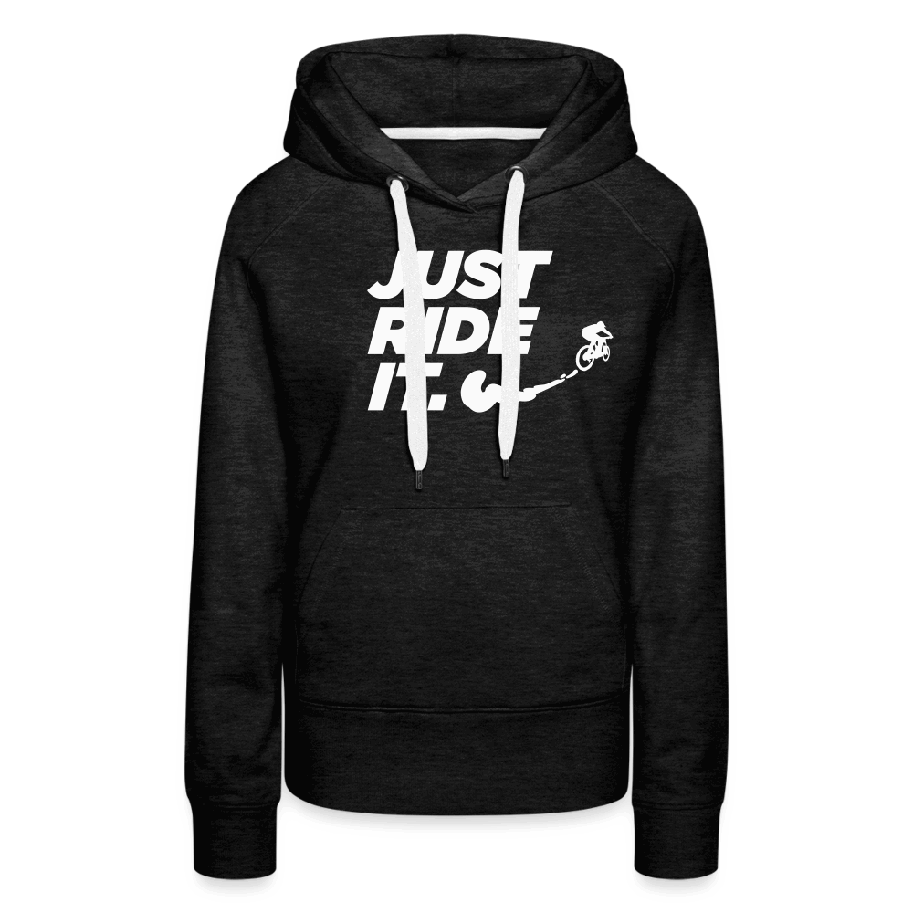 SPOD Frauen Premium Hoodie Anthrazit / S Just ride it - Frauen Premium Hoodie E-Bike-Community