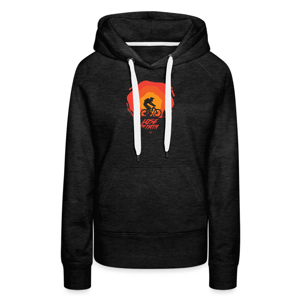 SPOD Frauen Premium Hoodie Anthrazit / S LOSE THE PATH - CREATE YOUR OWN ADVENTURE! Woman Hoodie E-Bike-Community