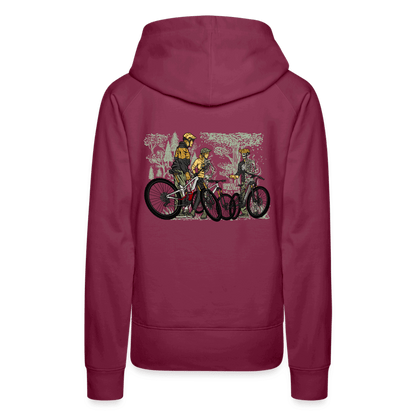 SPOD Frauen Premium Hoodie Bordeaux / S 2 Seiten - Shred or Alive - Crew - Frauen Premium Hoodie E-Bike-Community