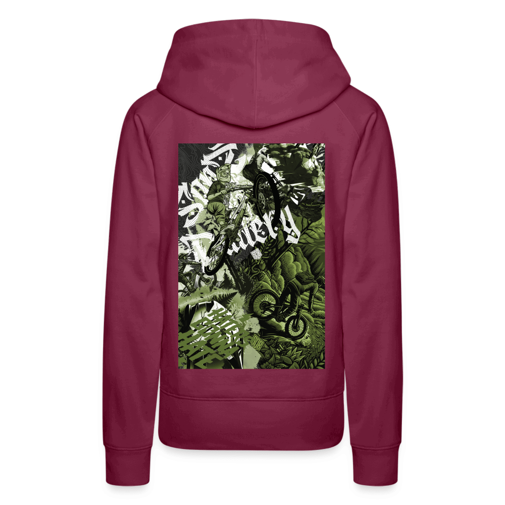 SPOD Frauen Premium Hoodie Bordeaux / S Collage - 2 Seiten bedruckt - Frauen Premium Hoodie E-Bike-Community