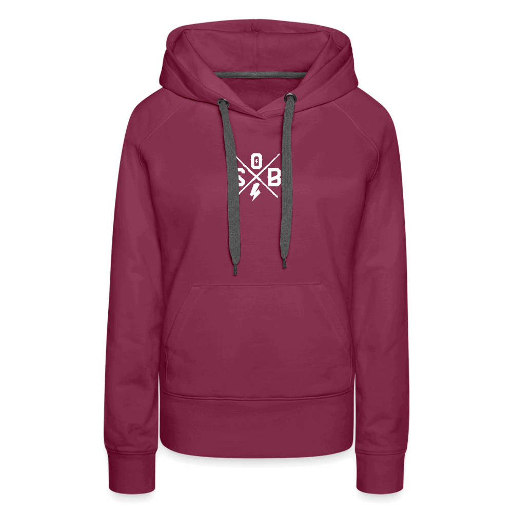 SPOD Frauen Premium Hoodie Bordeaux / S Front/Back - Lilly - Sisters of Battery Design - Frauen Premium Hoodie E-Bike-Community