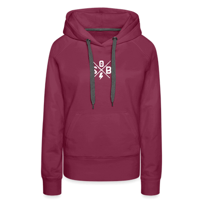 SPOD Frauen Premium Hoodie Bordeaux / S Front/Back - Lilly - Sisters of Battery Design - Frauen Premium Hoodie E-Bike-Community