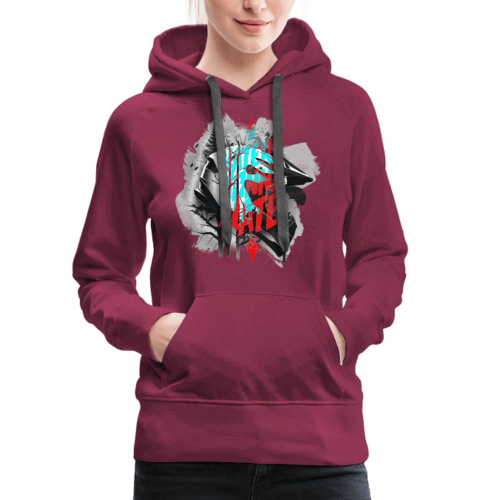 SPOD Frauen Premium Hoodie Bordeaux / S Haters gonna Hate Fullface - Frauen Premium Hoodie E-Bike-Community