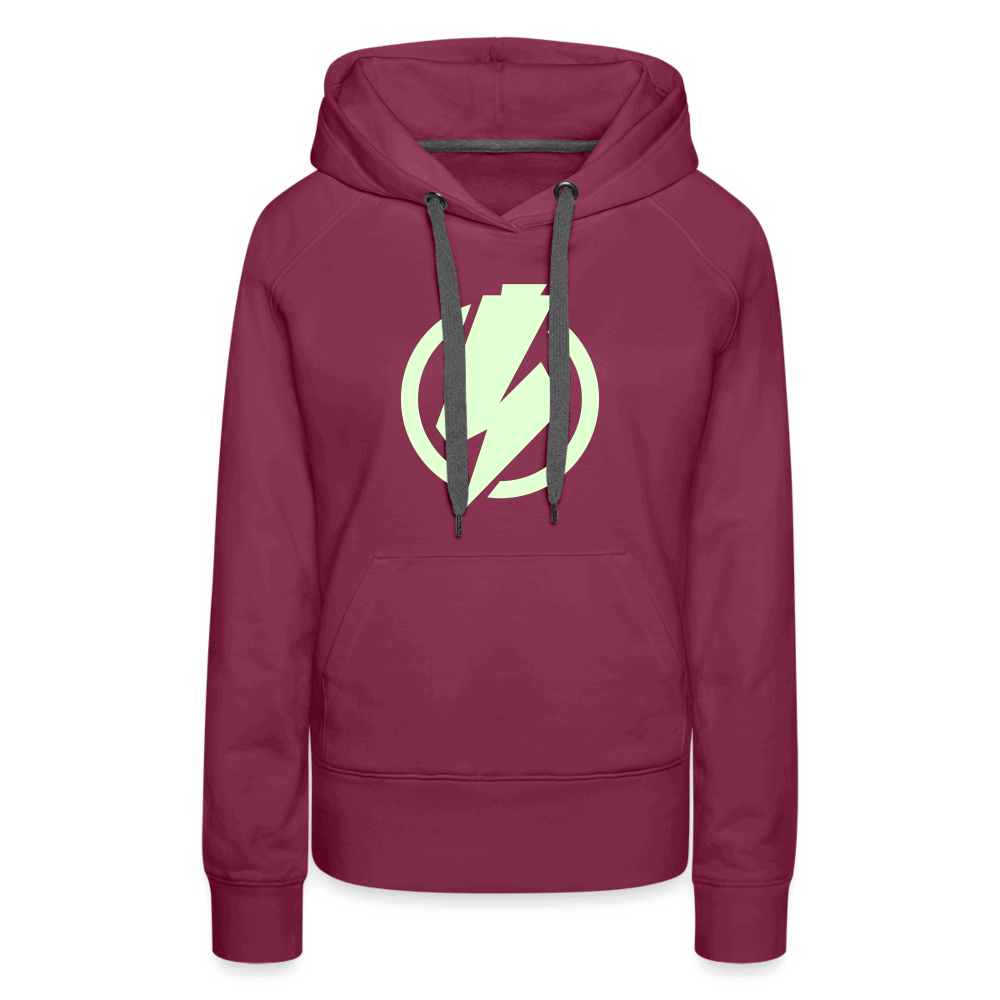 SPOD Frauen Premium Hoodie Bordeaux / S Lightning - Glow in the Dark - Frauen Premium Hoodie E-Bike-Community