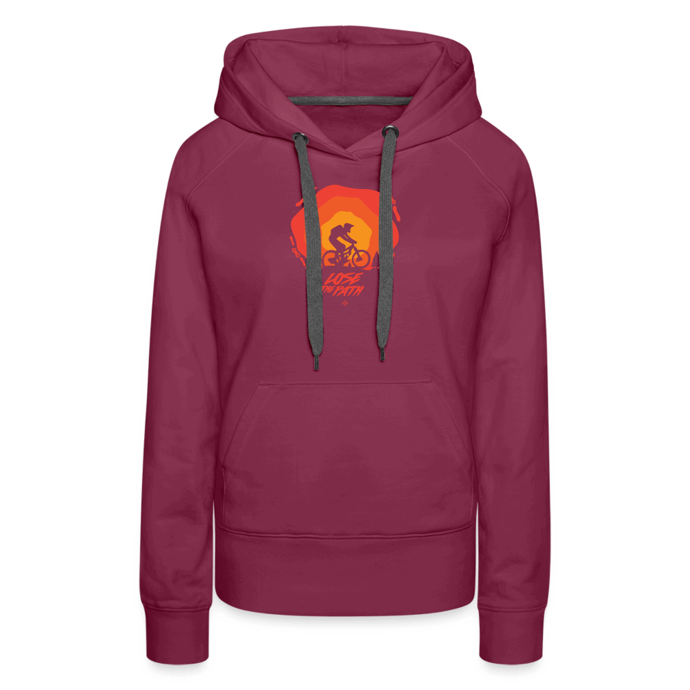 SPOD Frauen Premium Hoodie Bordeaux / S LOSE THE PATH - CREATE YOUR OWN ADVENTURE! Woman Hoodie E-Bike-Community