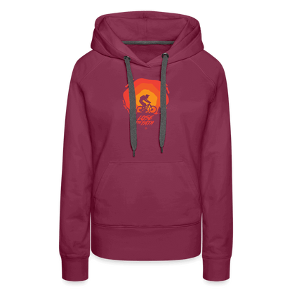 SPOD Frauen Premium Hoodie Bordeaux / S LOSE THE PATH - CREATE YOUR OWN ADVENTURE! Woman Hoodie E-Bike-Community