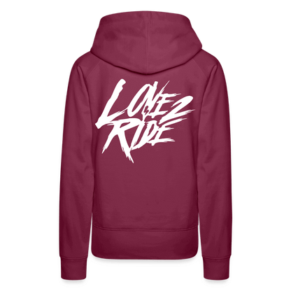 SPOD Frauen Premium Hoodie Bordeaux / S Love 2 Ride / ❤️ Frauen Premium Hoodie E-Bike-Community