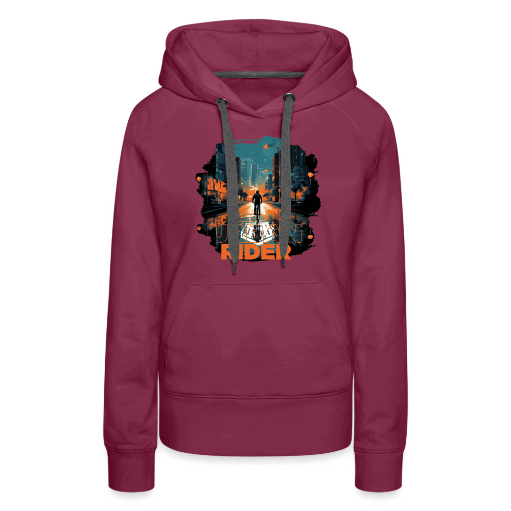 SPOD Frauen Premium Hoodie Bordeaux / S Urban Rider - Frauen Premium Hoodie E-Bike-Community