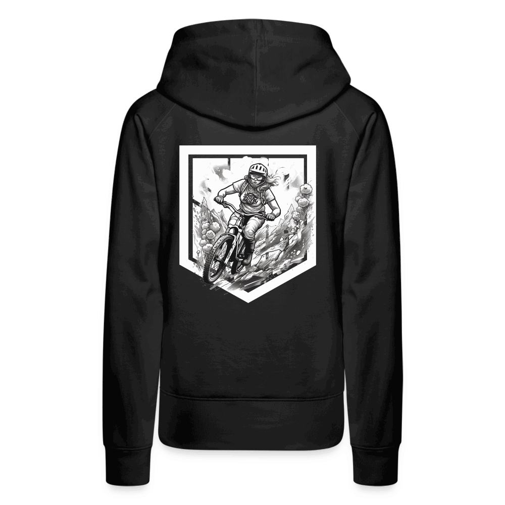 SPOD Frauen Premium Hoodie Front/Back - Lilly - Sisters of Battery Design - Frauen Premium Hoodie E-Bike-Community