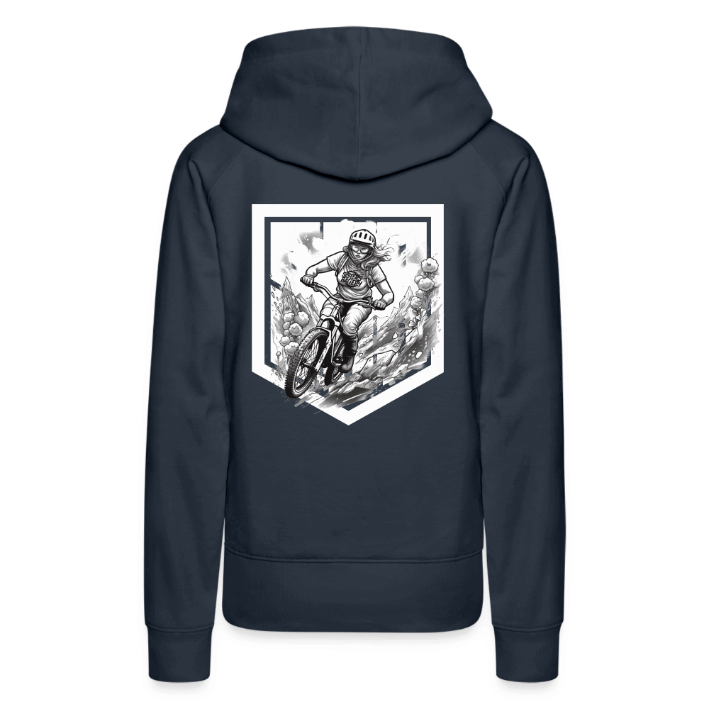 SPOD Frauen Premium Hoodie Front/Back - Lilly - Sisters of Battery Design - Frauen Premium Hoodie E-Bike-Community