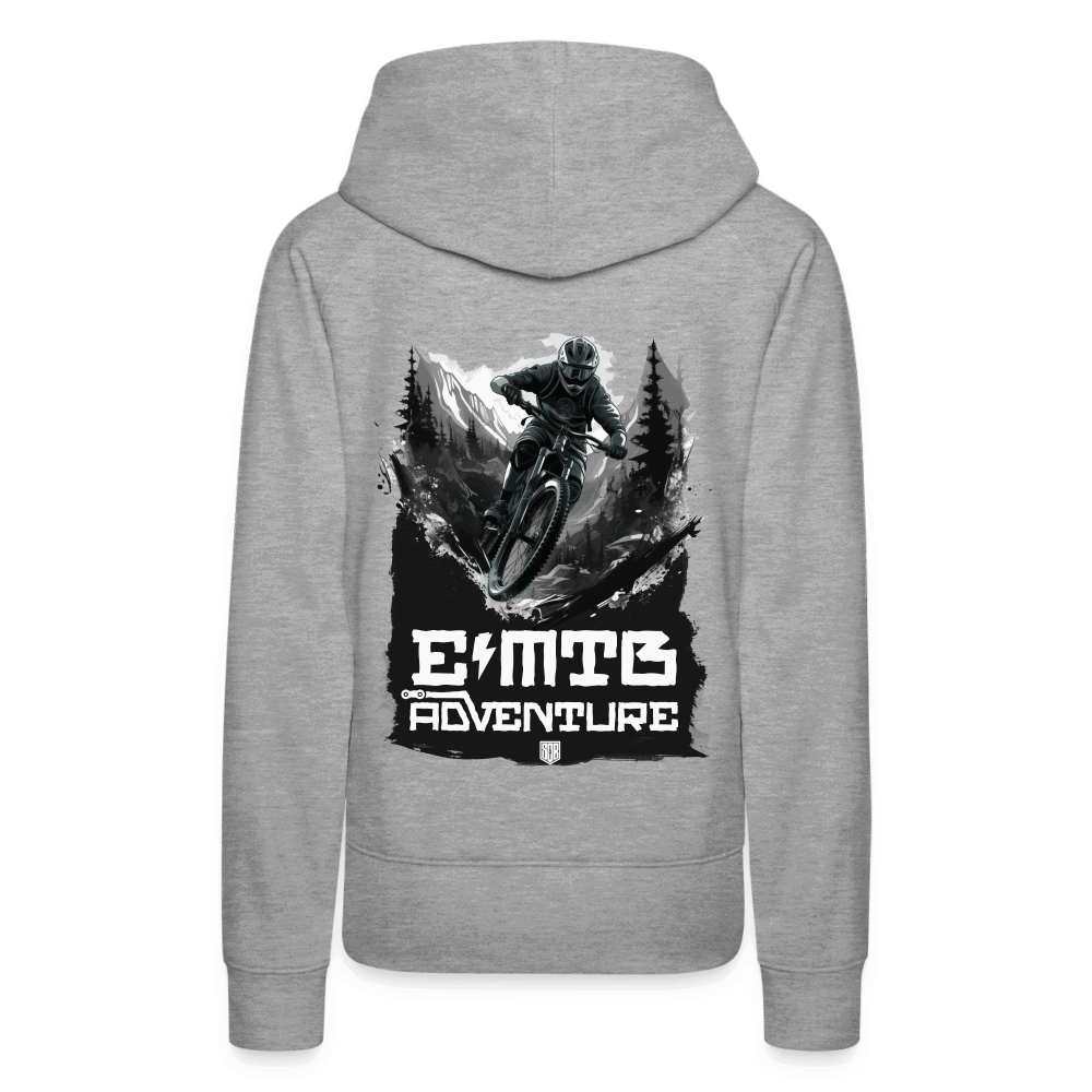 SPOD Frauen Premium Hoodie Grau meliert / S EMTB ADVENTURE Frauen Premium Hoodie E-Bike-Community