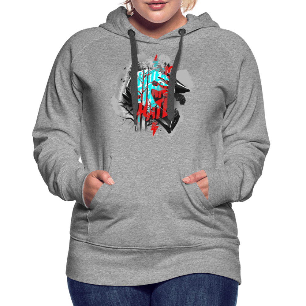 SPOD Frauen Premium Hoodie Grau meliert / S Haters gonna Hate Fullface - Frauen Premium Hoodie E-Bike-Community