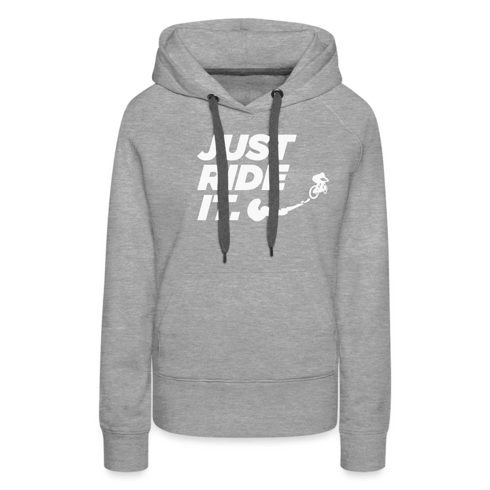 SPOD Frauen Premium Hoodie Grau meliert / S Just ride it - Frauen Premium Hoodie E-Bike-Community