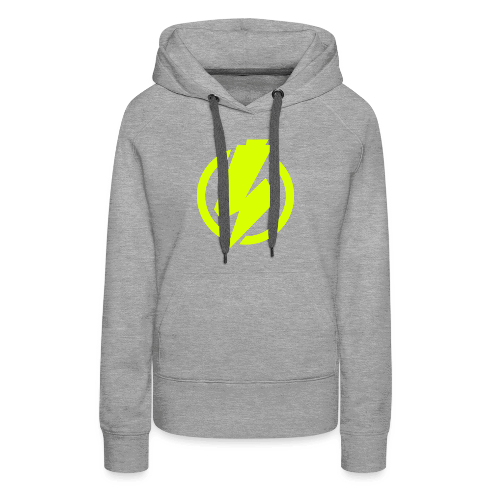 SPOD Frauen Premium Hoodie Grau meliert / S Lightning - Frauen Premium Hoodie E-Bike-Community