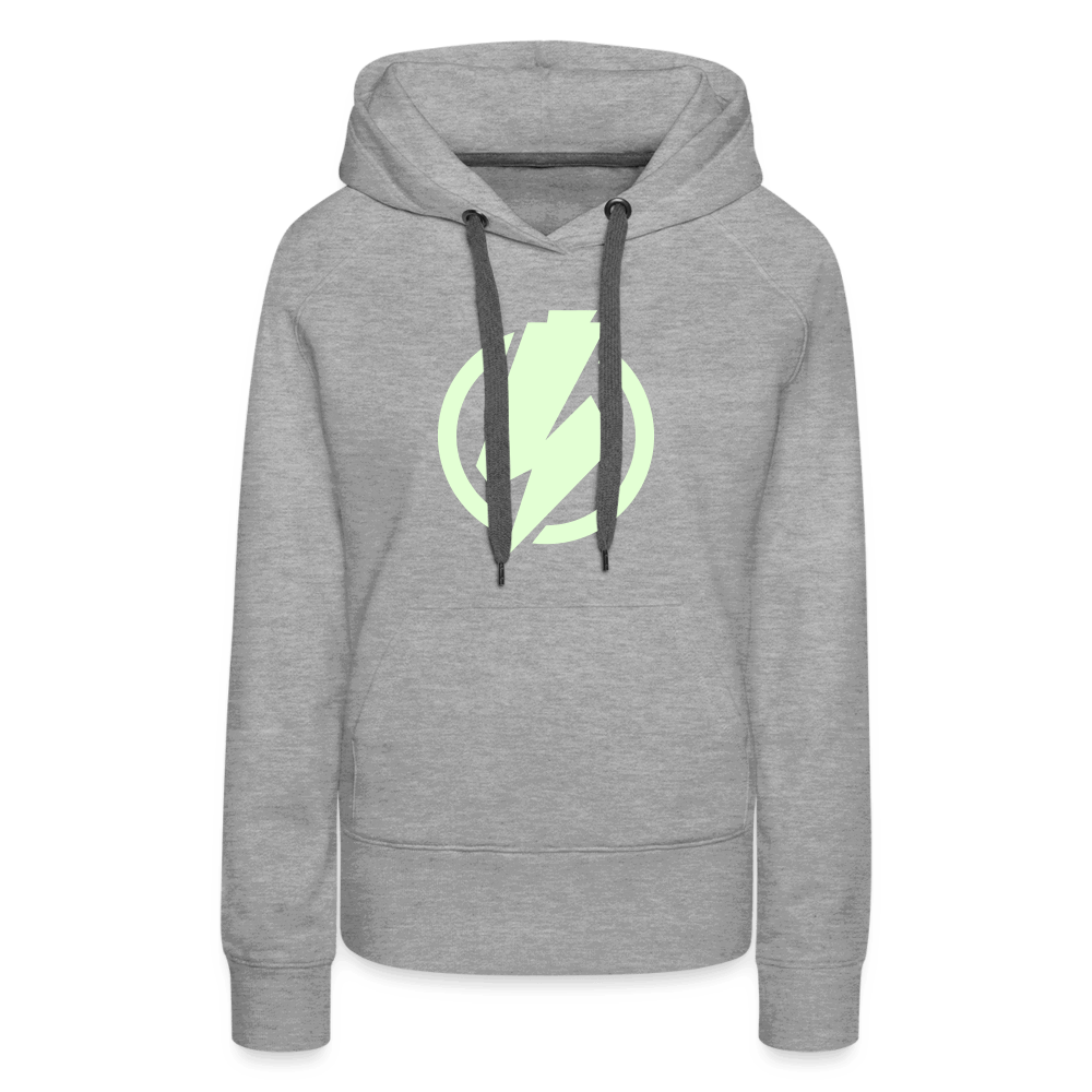 SPOD Frauen Premium Hoodie Grau meliert / S Lightning - Glow in the Dark - Frauen Premium Hoodie E-Bike-Community