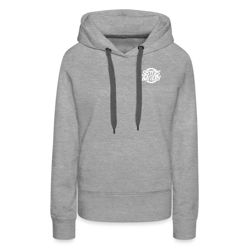 SPOD Frauen Premium Hoodie Grau meliert / S Sisters of Battery SoB - Frauen Premium Hoodie E-Bike-Community