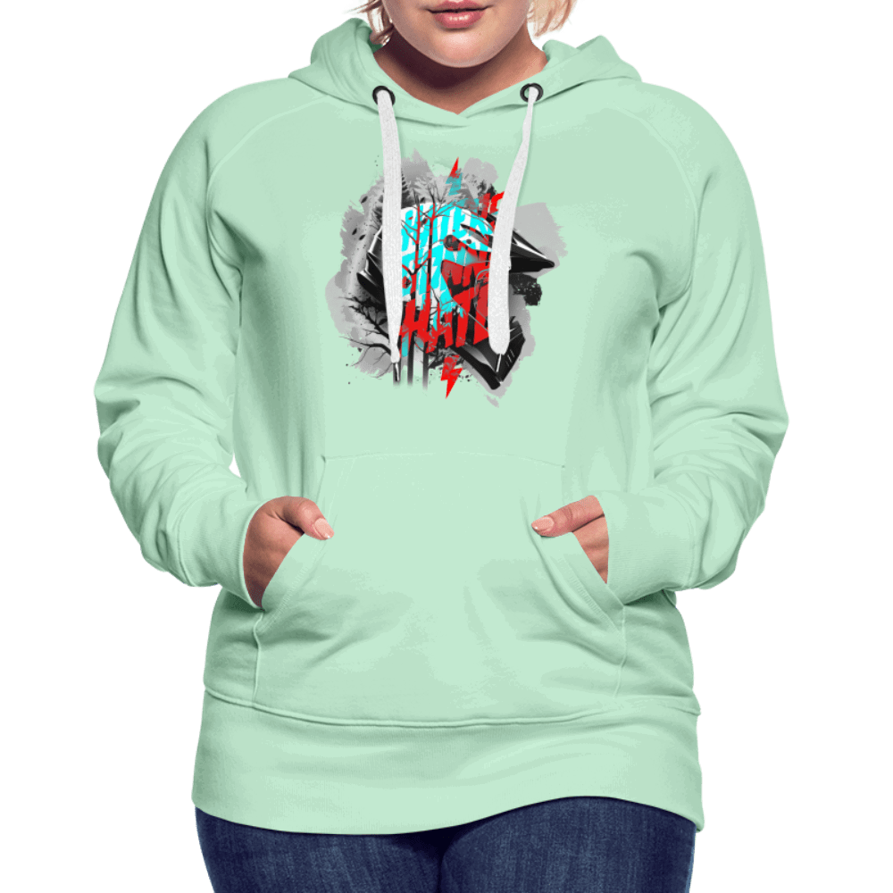 SPOD Frauen Premium Hoodie Haters gonna Hate Fullface - Frauen Premium Hoodie E-Bike-Community