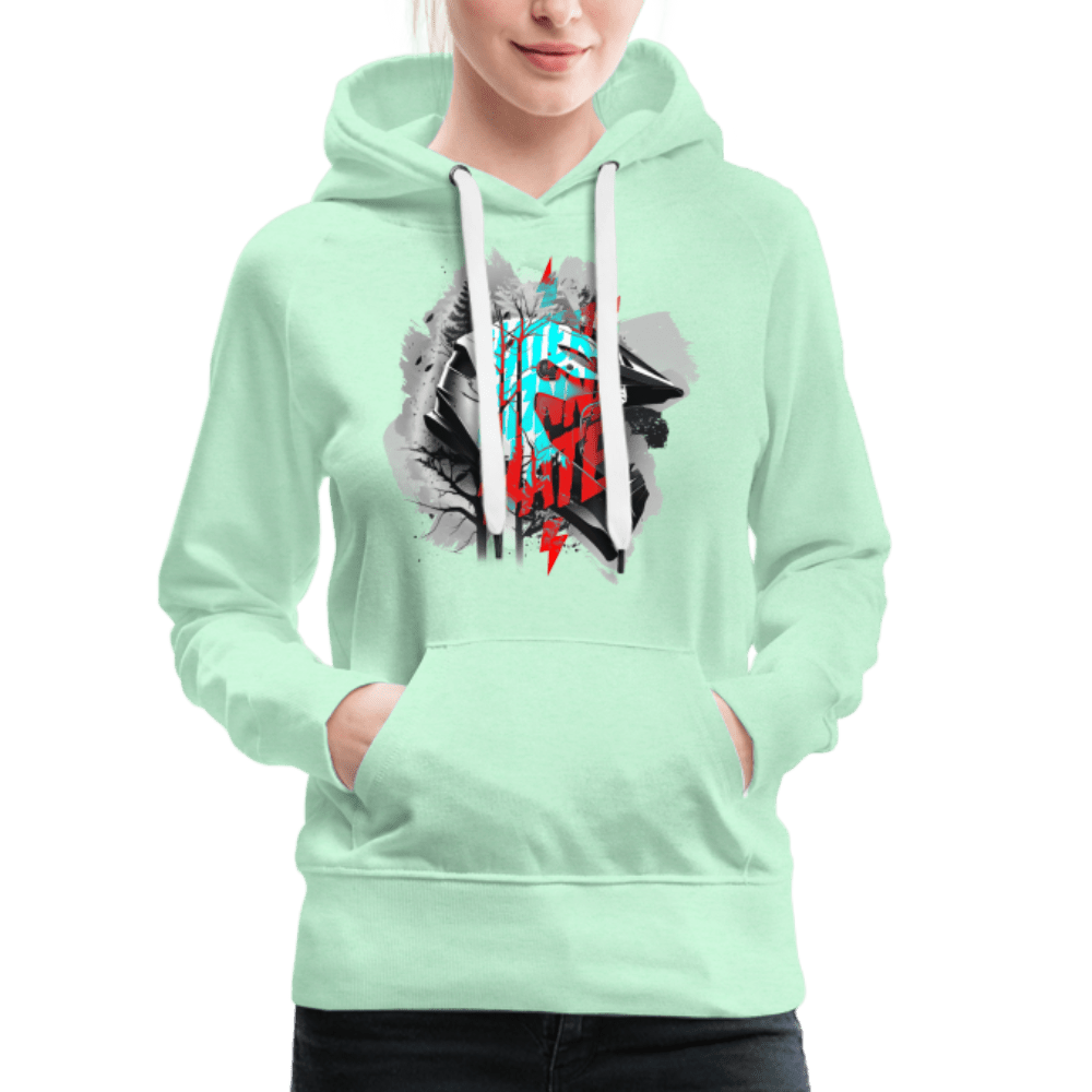 SPOD Frauen Premium Hoodie Haters gonna Hate Fullface - Frauen Premium Hoodie E-Bike-Community