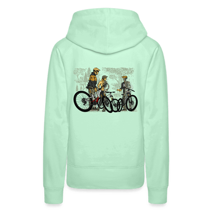 SPOD Frauen Premium Hoodie helles Mintgrün / S 2 Seiten - Shred or Alive - Crew - Frauen Premium Hoodie E-Bike-Community