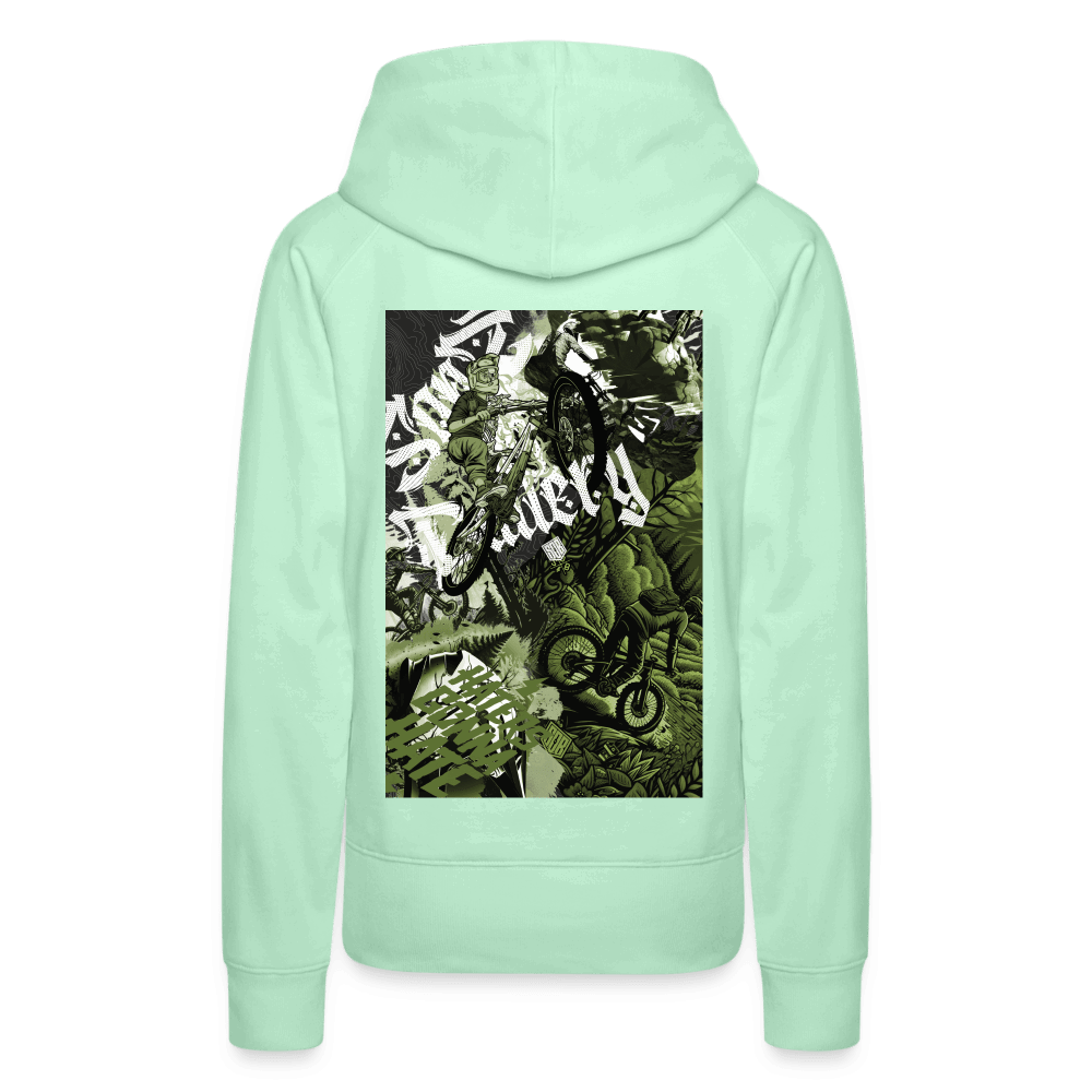 SPOD Frauen Premium Hoodie helles Mintgrün / S Collage - 2 Seiten bedruckt - Frauen Premium Hoodie E-Bike-Community