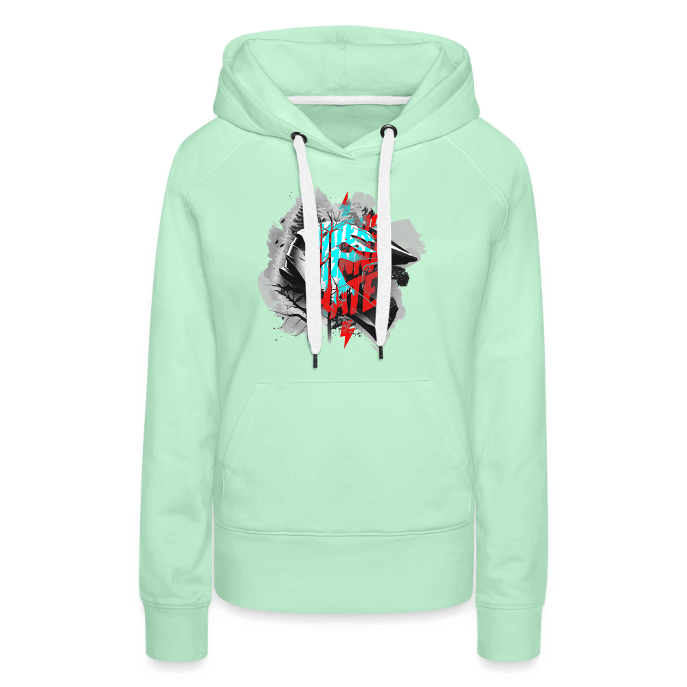 SPOD Frauen Premium Hoodie helles Mintgrün / S Haters gonna Hate Fullface - Frauen Premium Hoodie E-Bike-Community